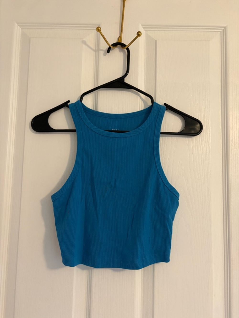 wild fable Bright Blue Ribbed Cropped Tank